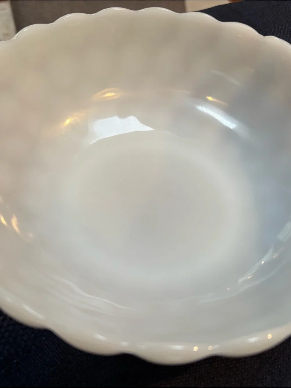 Vintage Fire King Milk Glass Bubble Serving Bowl - Classic Home Dining